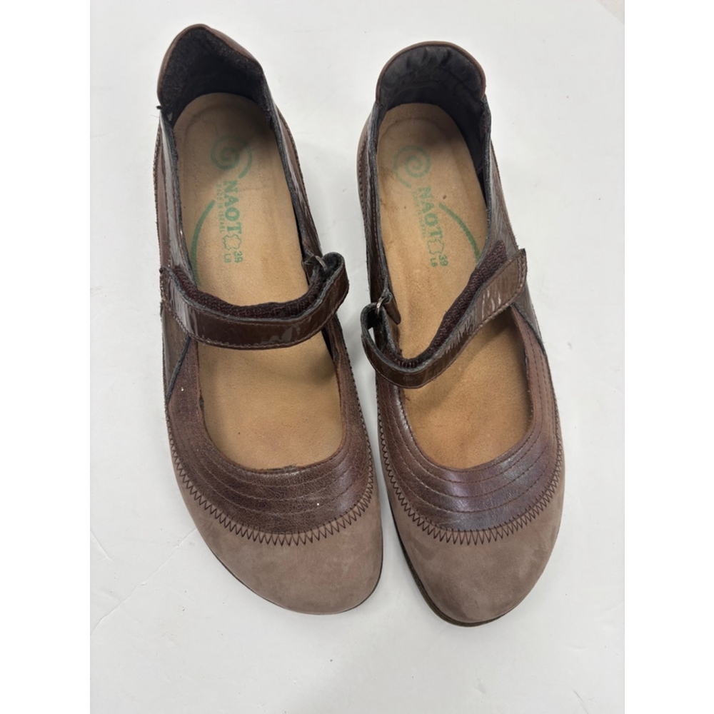Women's Naot Mary Jane Shoes Size 39 (8.5-9) Brown Taupe